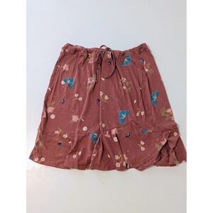 Patagonia Alpine Valley Skirt Night Pollinators Red Size M Drawstring Waist